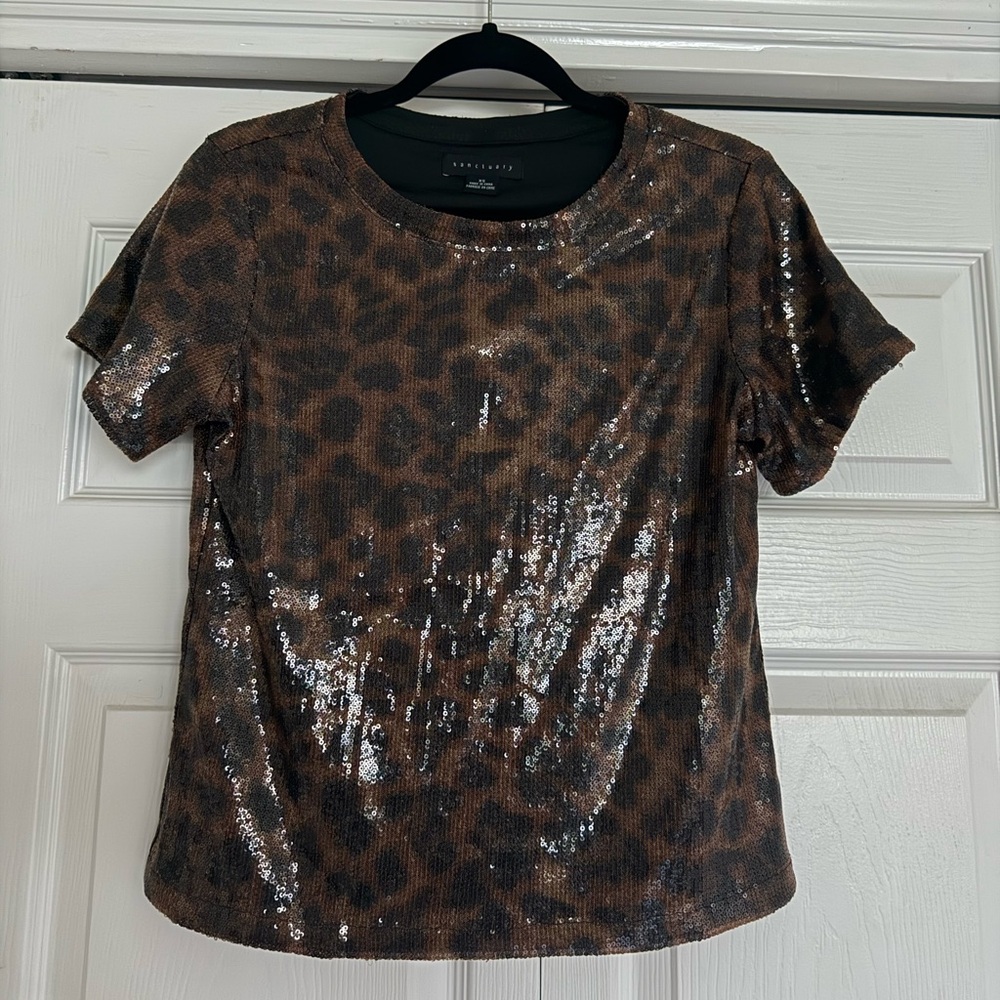 Sanctuary Shimmering Brown Leopard Tee